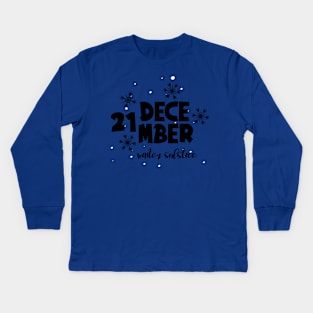 Hello Winter December 21 Winter Solstice Kids Long Sleeve T-Shirt